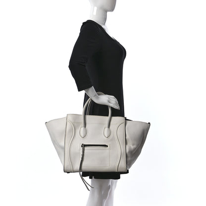 Celine Calfskin Medium Phantom Luggage White 2 of 13