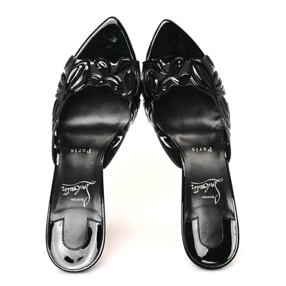 Christian Louboutin Nappa PVC Apostropha Petunia 80 Mules 39.5 Black 2 of 9