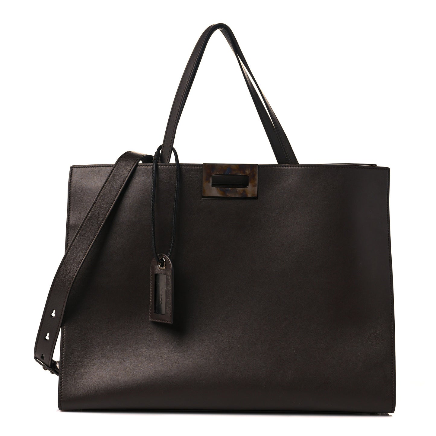 Calfskin Natalia Tote Dark Brown