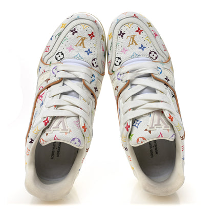 Louis Vuitton LV X TM Calfskin Monogram Multicolor Womens LV Trainer Sneakers 38 White 2 of 10