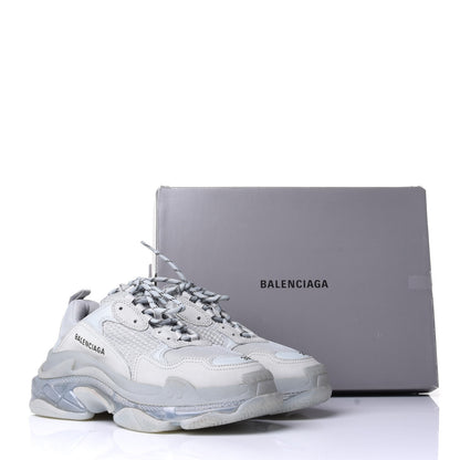 Balenciaga Fabric Mesh Clear Sole Womens Triple S Sneakers 39 Pearl Grey 11 of 11