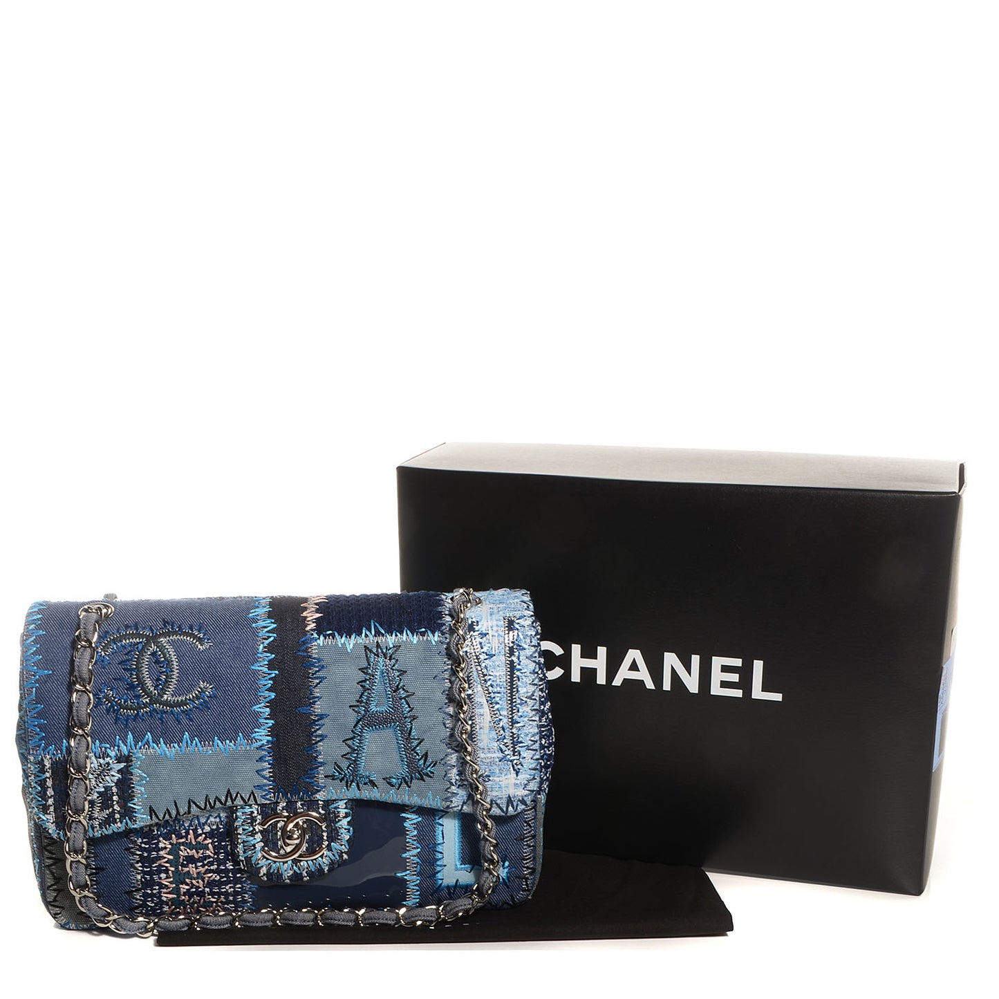 Patchwork Jumbo Single Flap Blue