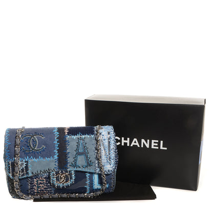 Chanel Patchwork Jumbo Single Flap Blue 4 of 9