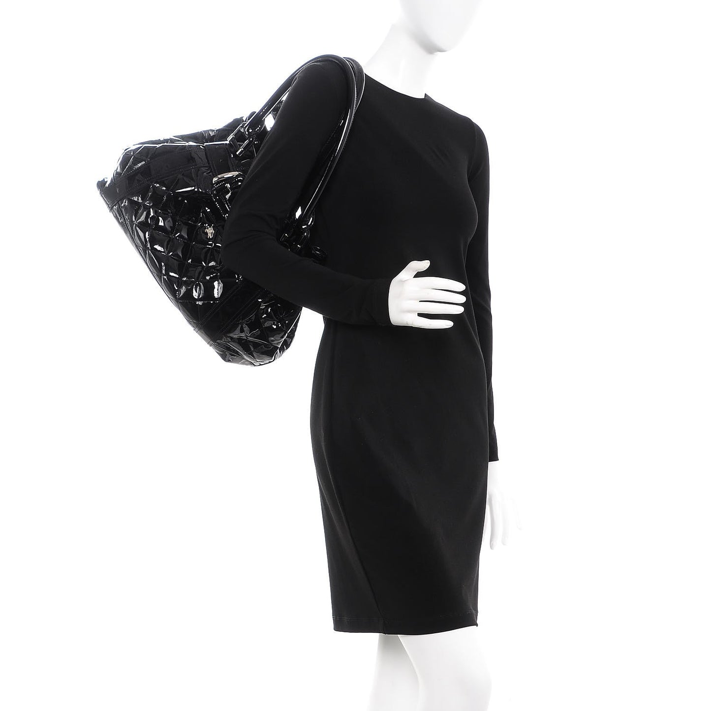Patent Quilted Beaton Black