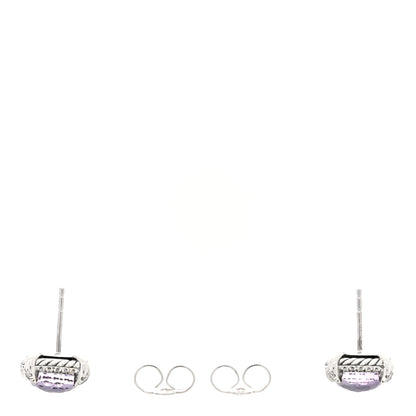 David Yurman Sterling Silver Diamond Black Orchid 9mm Chatelaine Bezel Earrings 3 of 4