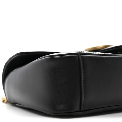 Gucci Calfskin Matelasse Small GG Marmont Shoulder Bag Black 10 of 12