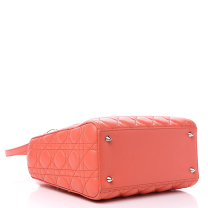Christian Dior Lambskin Cannage Medium Lady Dior Orange 3 of 13