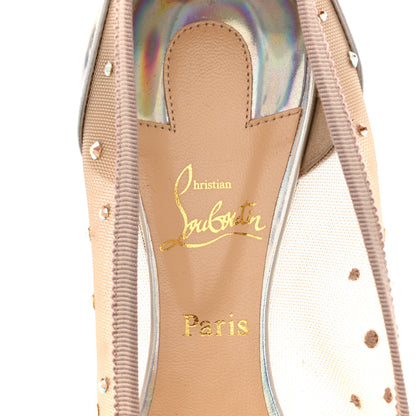 Christian Louboutin Crystal Strass Follies Flats 37 Silver 7 of 9