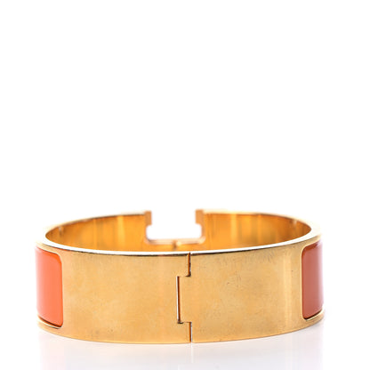 Hermes Enamel Wide Clic Clac H Bracelet GM Orange 3 of 5