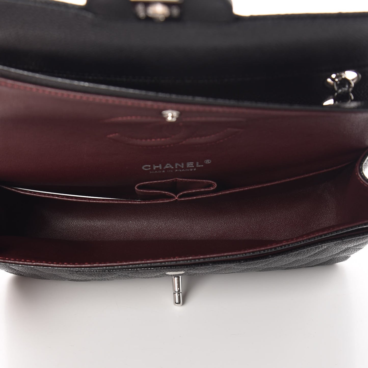 Caviar Quilted Medium Double Flap Black