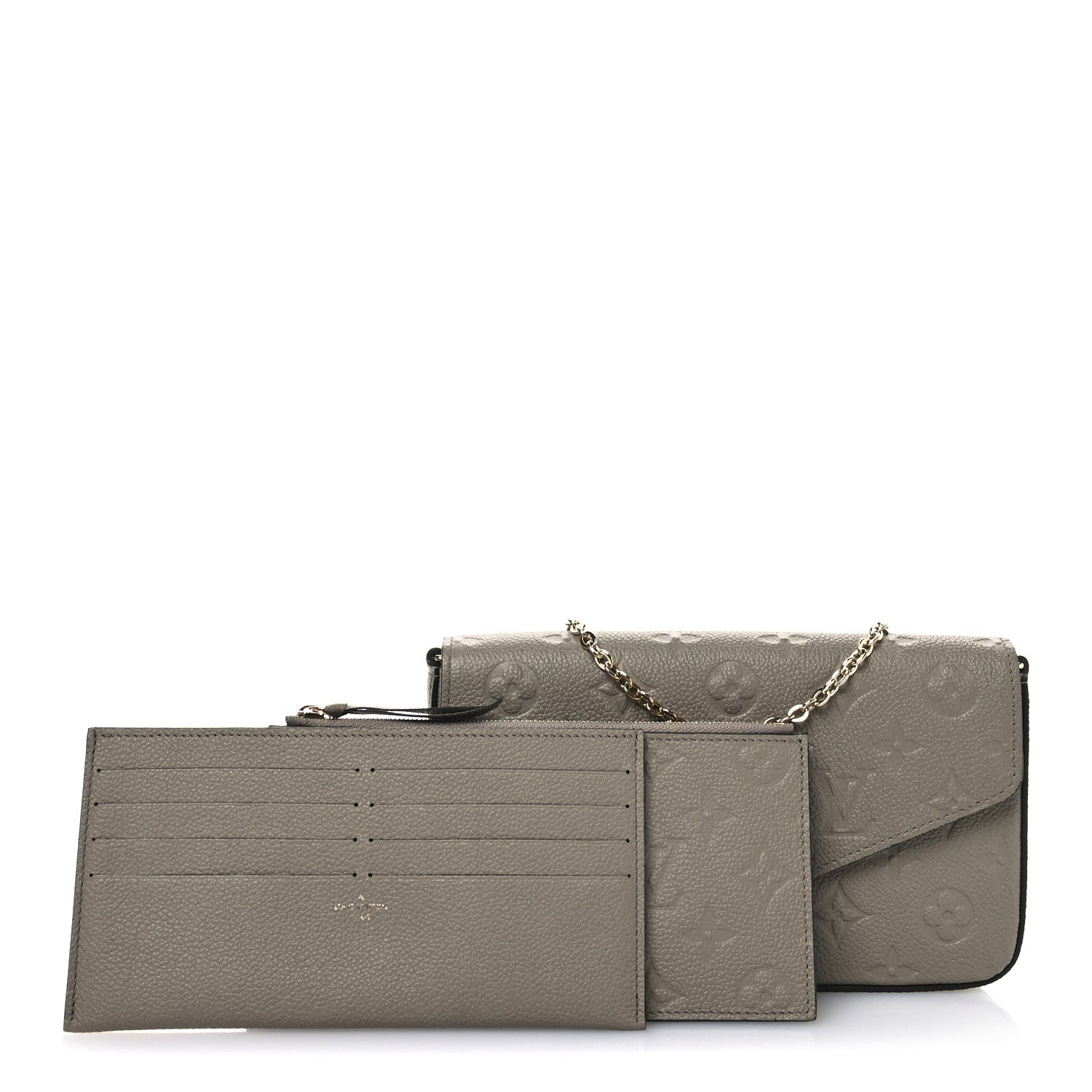 Louis Vuitton Empreinte Pochette Felicie Chain Wallet Tourterelle 3 of 11