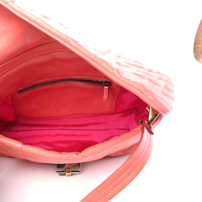 Lanvin Calfskin Quilted Large Happy Clutch Rose 4 of 4