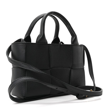 Bottega Veneta Grained Calfskin Maxi Intrecciato Mini Arco Tote Black 3 of 9