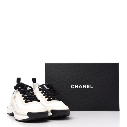Chanel Velvet Calfskin Mixed Fibers CC Sneakers 40 Ivory 11 of 11