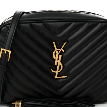 Saint Laurent Calfskin Matelasse Monogram Lou Camera Bag Black 8 of 14