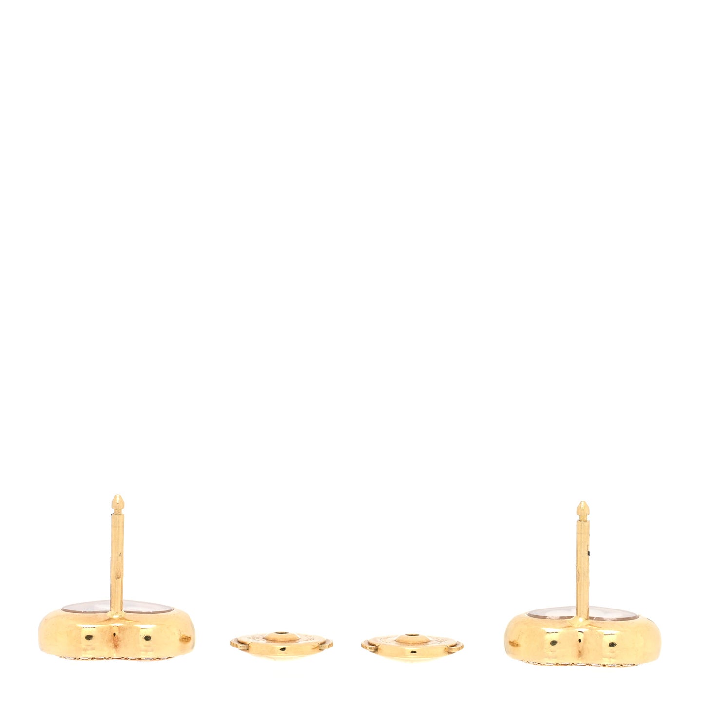 18K Yellow Gold Diamond 3 Floating Happy Diamonds Heart Earrings