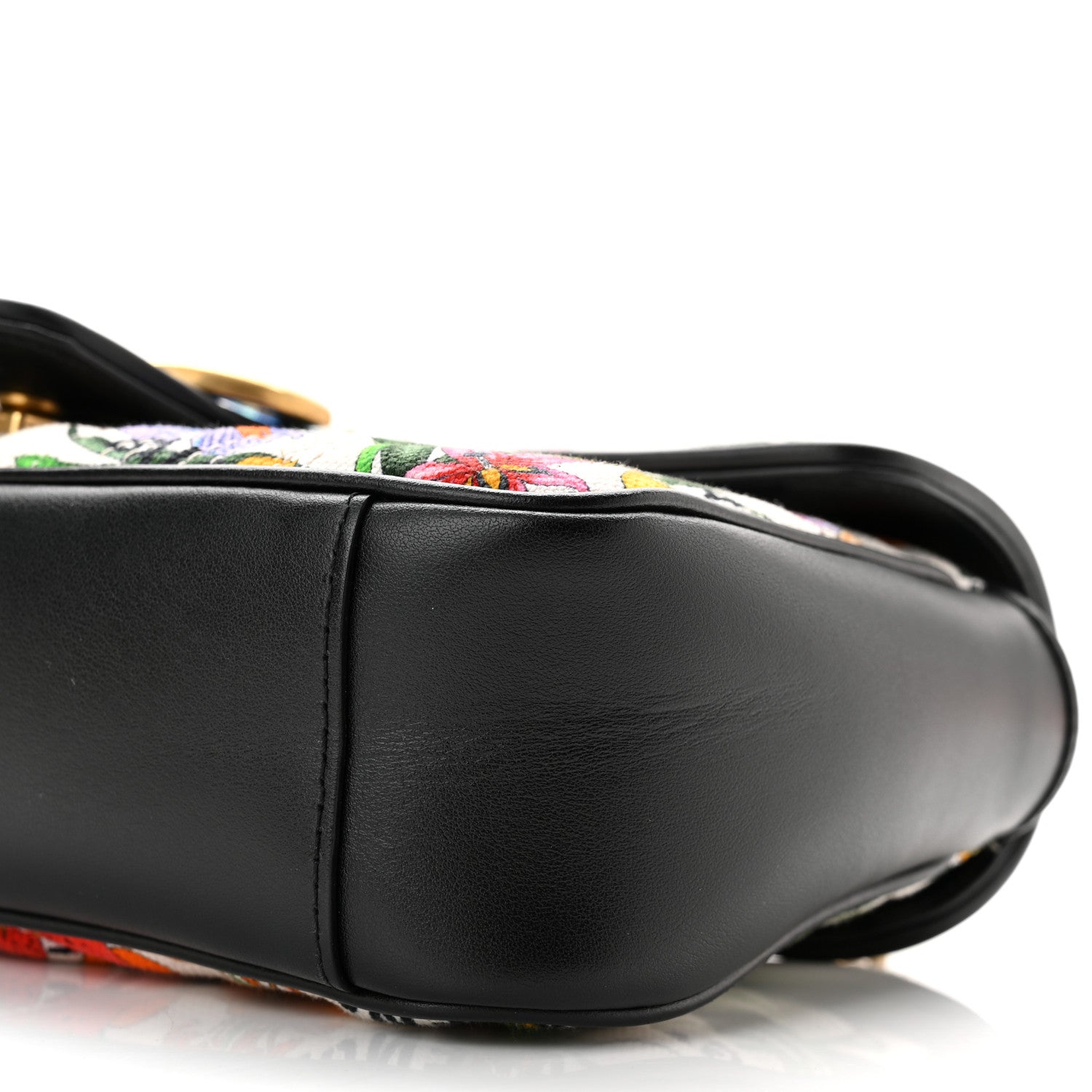 Gucci X BALENCIAGA Canvas Flora Logo Print Diagonal Matelasse Small GG Marmont Shoulder Bag White 10 of 10