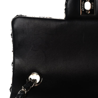 Chanel Tweed Quilted Mini Rectangular Flap Black Ecru White 13 of 16