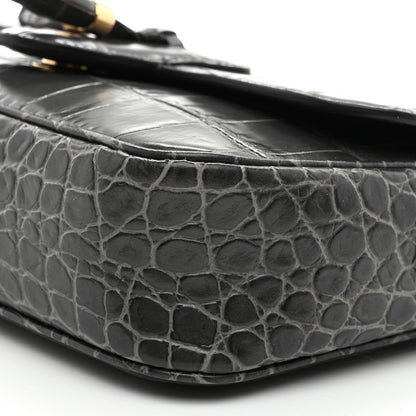 Celine Calfskin Crocodile Embossed Medium Tassel Bag Anthracite 10 of 10