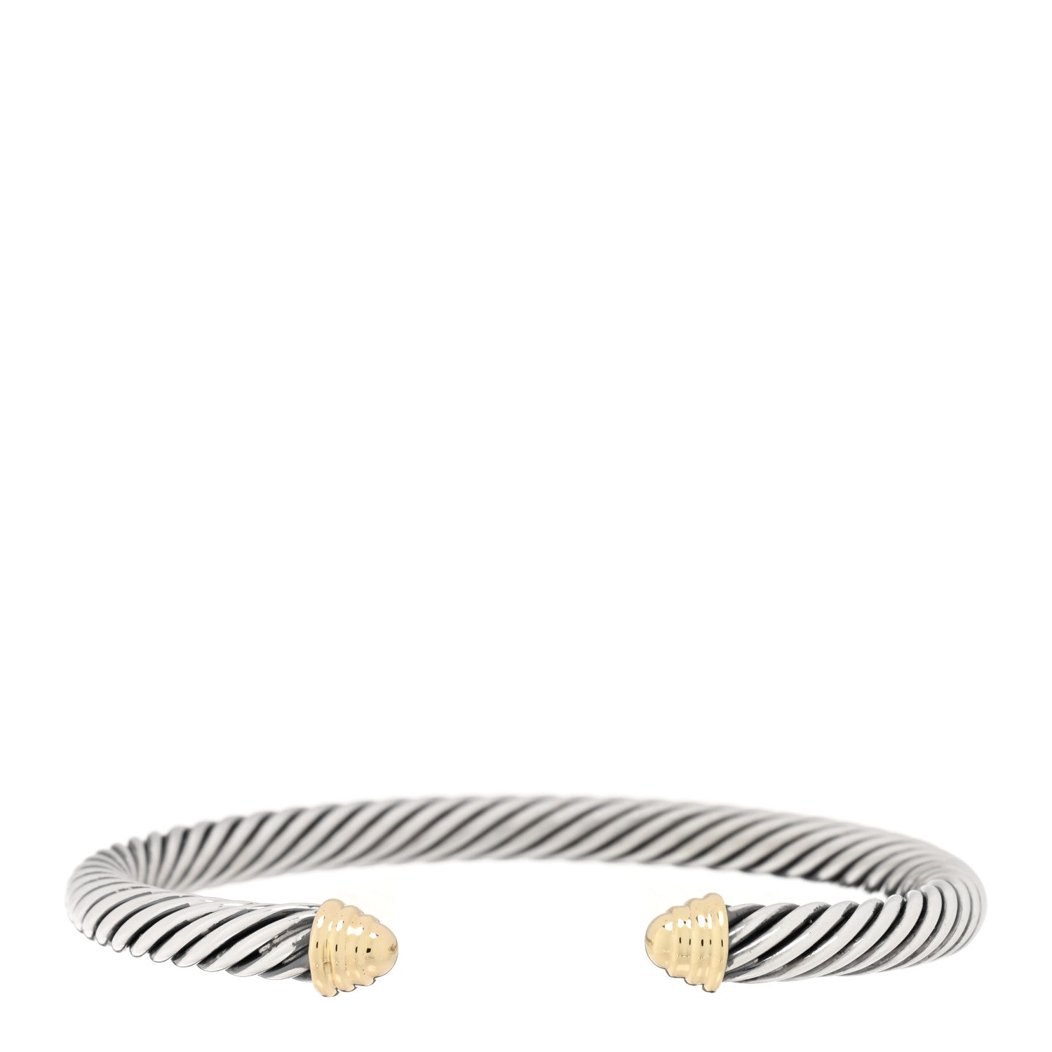 David Yurman Sterling Silver 14K Yellow Gold 5mm Cable Classics Bracelet 1 of 3