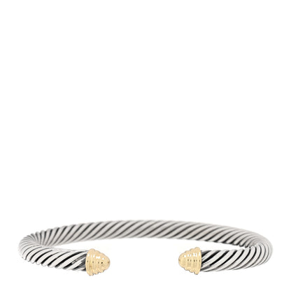 David Yurman Sterling Silver 14K Yellow Gold 5mm Cable Classics Bracelet 1 of 3