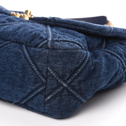 Chanel Denim Quilted Large 19 Flap Blue 8 of 10