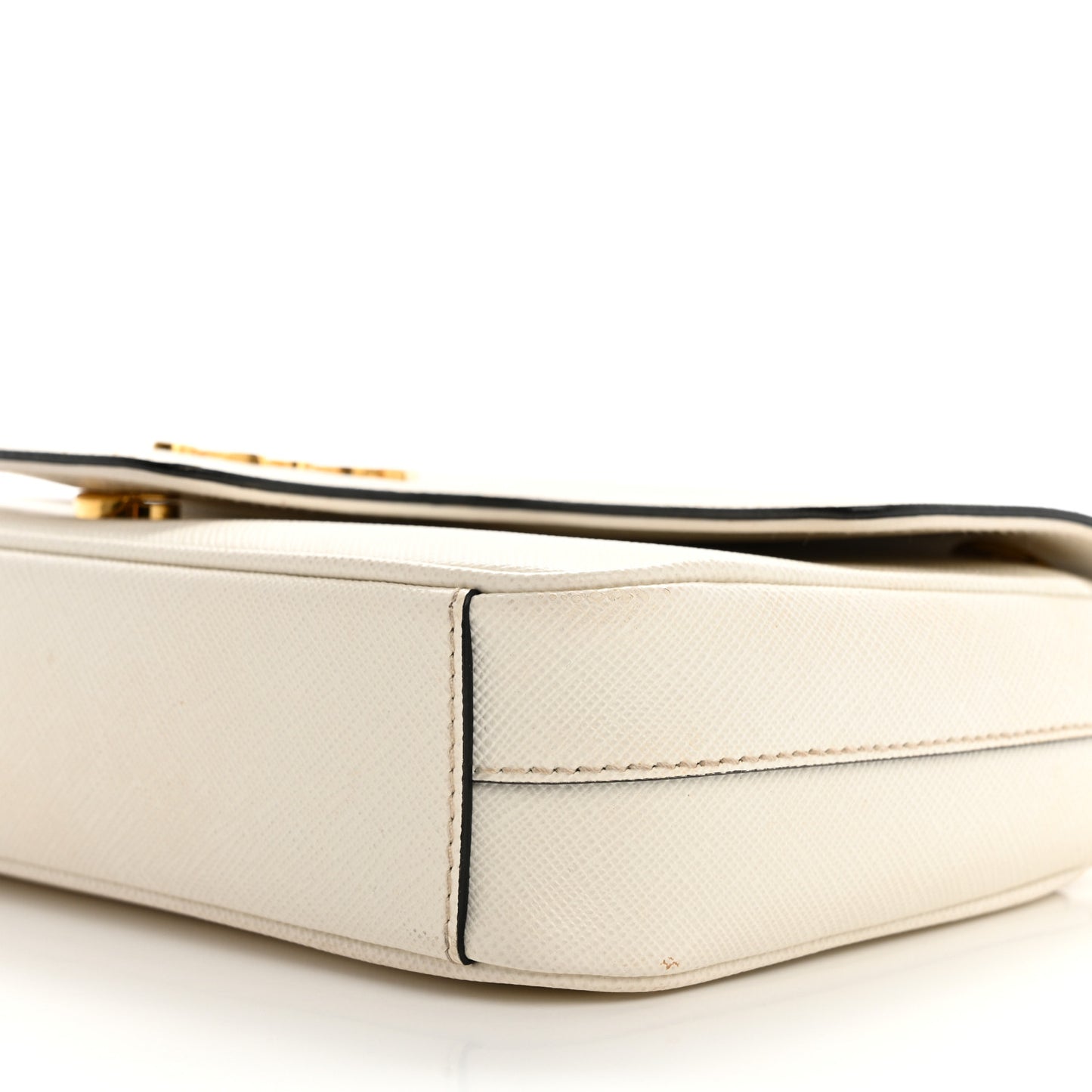 Saffiano Flap Shoulder Bag Bianco