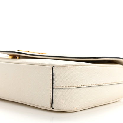 Prada Saffiano Flap Shoulder Bag Bianco 10 of 12