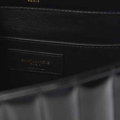 Saint Laurent Patent Matelasse Monogram Large Vicky Chain Bag Black 7 of 10