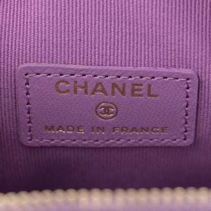Chanel Lambskin Quilted CC In Love Heart Clutch With Chain Purple 6 of 11
