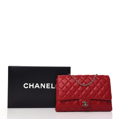 Chanel Lambskin Quilted Clutch With Chain Flap Red 10 of 10