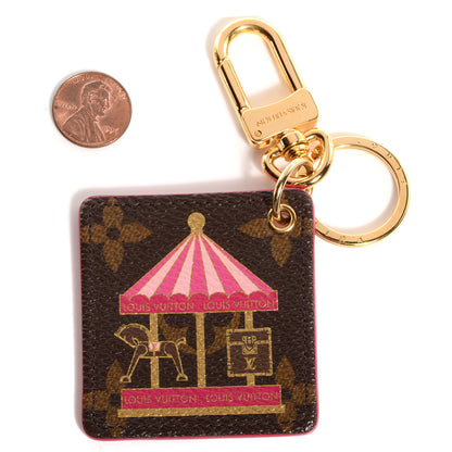 Louis Vuitton Monogram Illustre Carousel Bag Charm Key Ring Pink 2 of 4