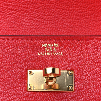Hermes Chevre Mysore Kelly Longue Wallet Rouge Tomate 6 of 10