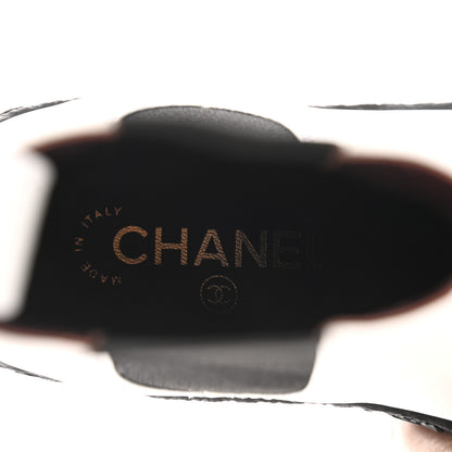 Chanel Calfskin Cap Toe CC Ankle Boots 37.5 White Black 7 of 9