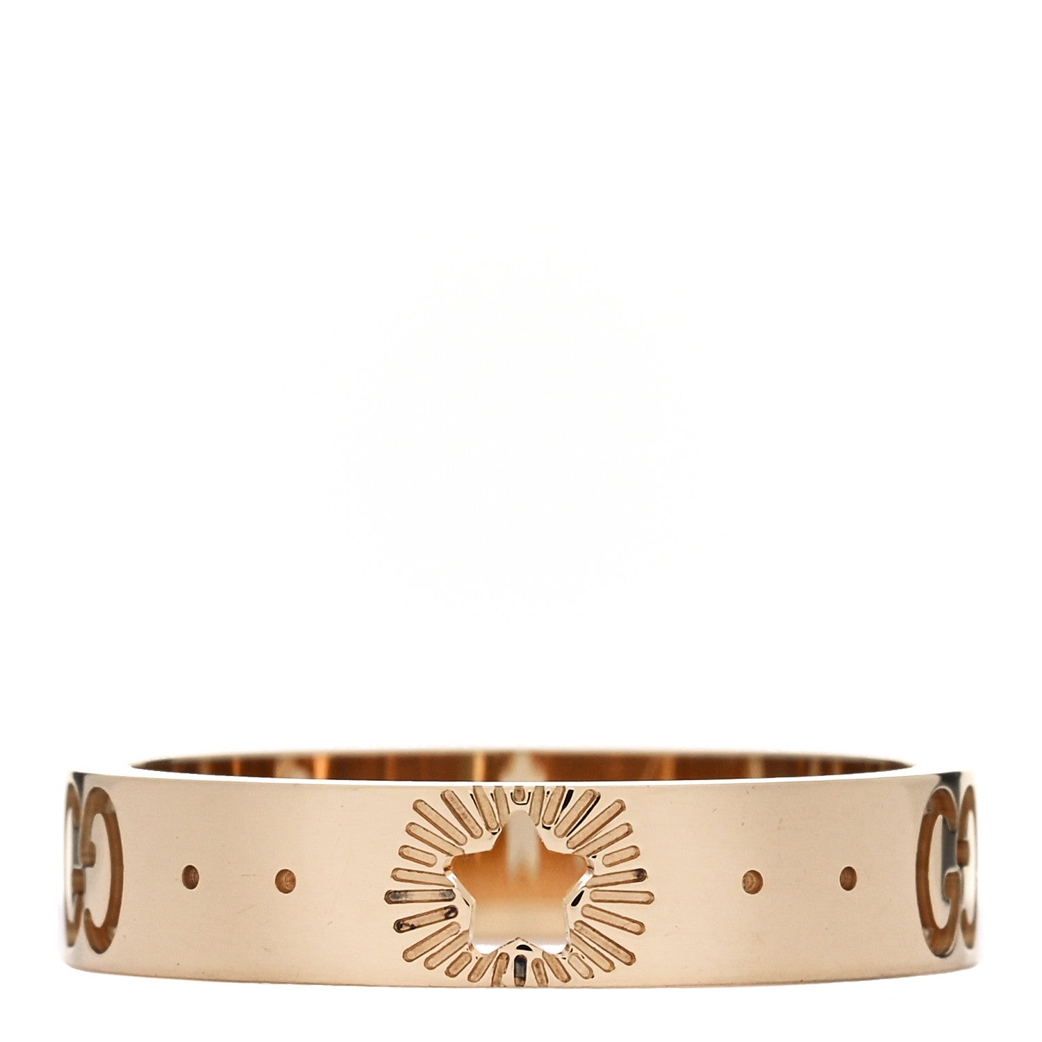 Gucci 18K Yellow Gold Icon Stars Band Ring 50 5.25 1 of 6