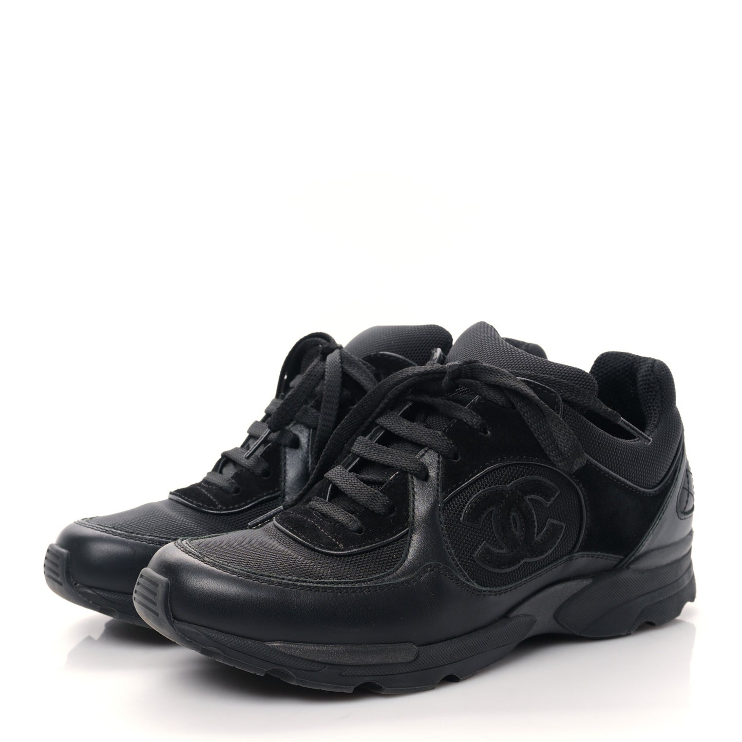 Toile Suede Calfskin CC Sneakers 37 Black
