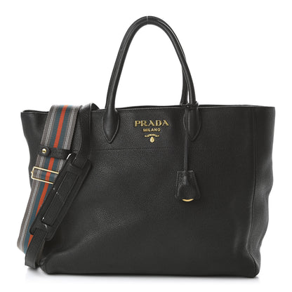 Prada Vitello Daino Tote Black 1 of 11