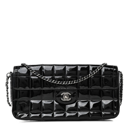 Chanel Patent Quilted East West Chocolate Bar Flap Black 1 of 6
