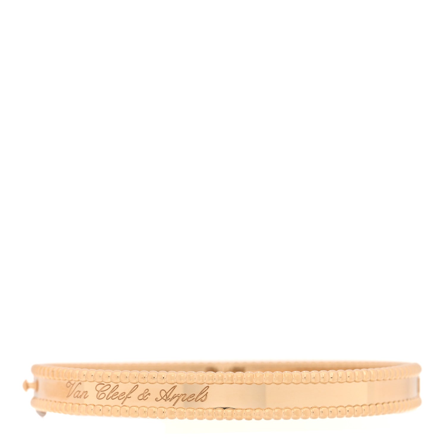 Van Cleef & Arpels 18K Yellow Gold Perlee Signature Bangle Bracelet L 1 of 3
