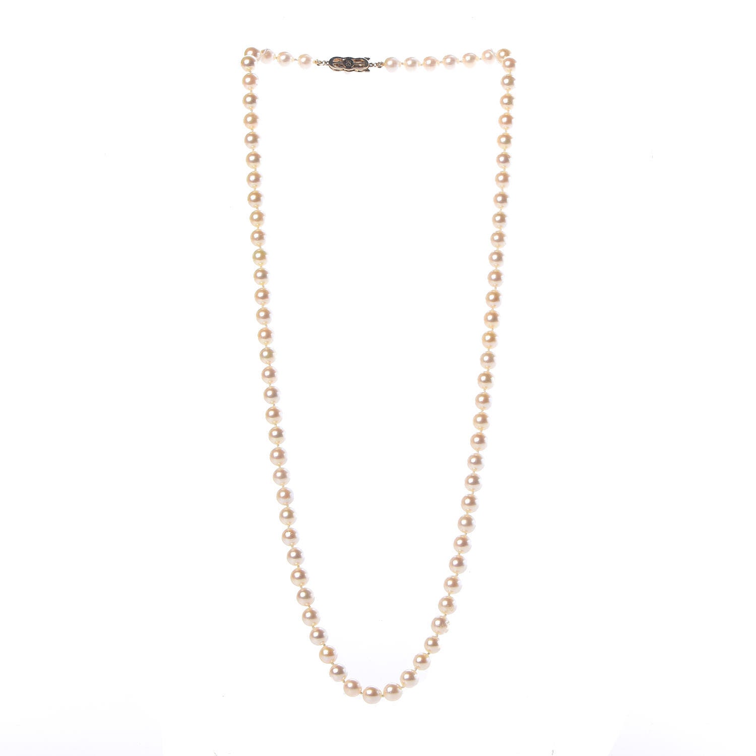 Mikimoto 18K Yellow Gold Akoya Pearl 7-7.5mm Strand Necklace 24" 3 of 6