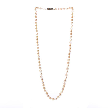 Mikimoto 18K Yellow Gold Akoya Pearl 7-7.5mm Strand Necklace 24" 3 of 6