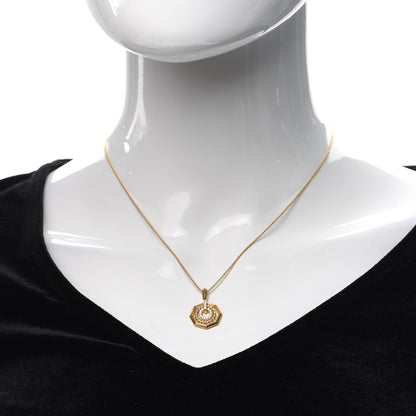 David Yurman 18K Yellow Gold Diamond 16mm Stax Pendant Necklace 2 of 5