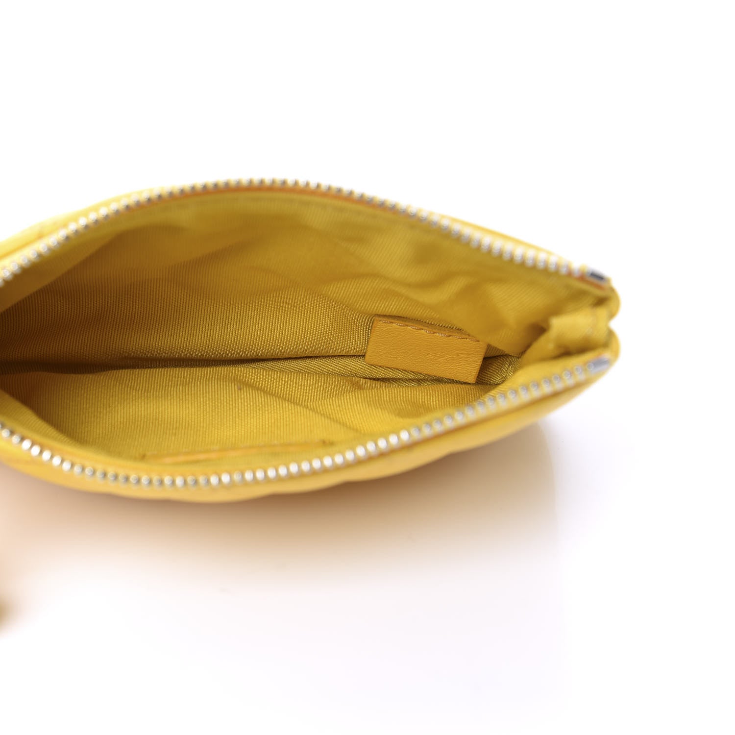 Chanel Lambskin Small Ground Control Cosmetic Case Yellow 5 of 7