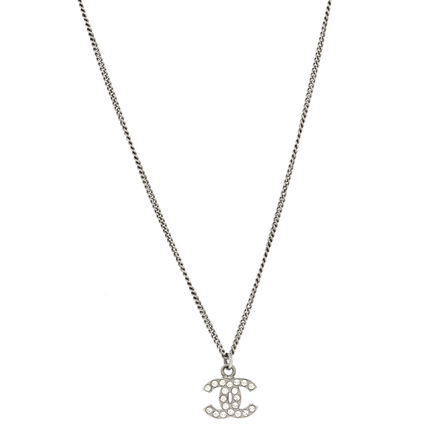 Crystal Timeless CC Necklace Silver
