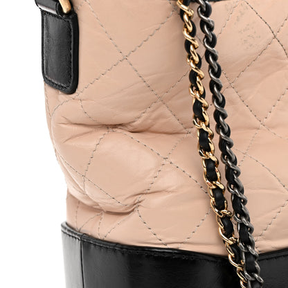 Chanel Aged Calfskin Quilted Medium Gabrielle Hobo Beige Black 11 of 12