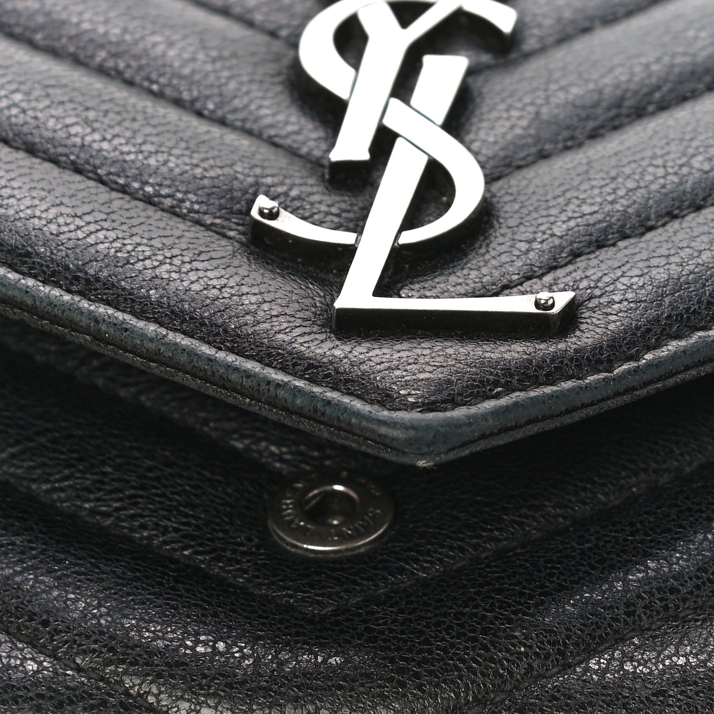 Lambskin Mixed Matelasse Quilted Large Monogram Envelope Wallet Black