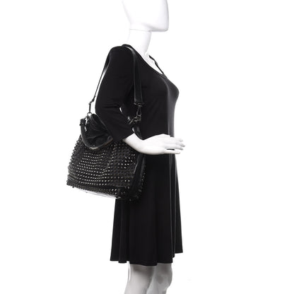 Burberry Prorsum Calfskin Studded Shoulder Bag Black 2 of 13