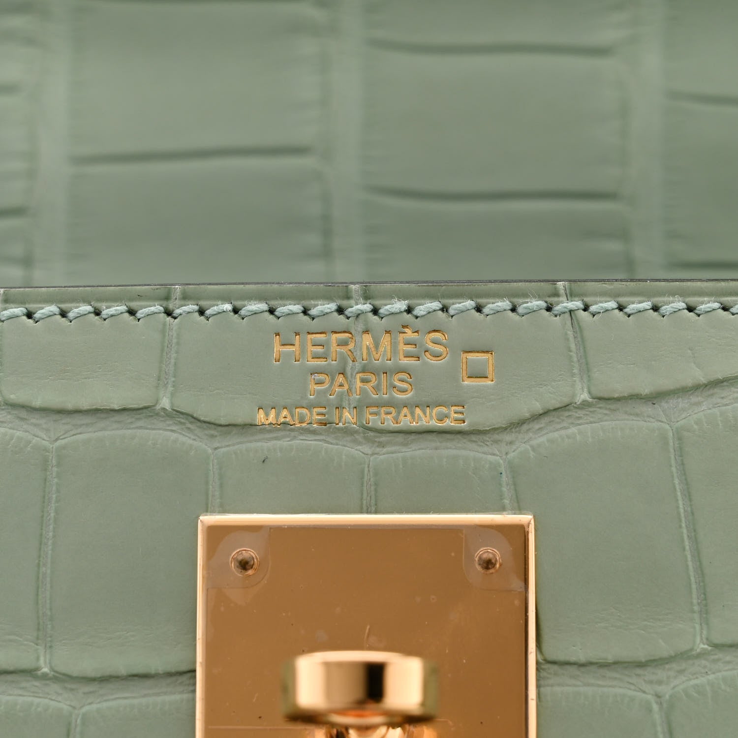 Hermes Matte Alligator Kelly Retourne 32 Vert D'eau 6 of 11