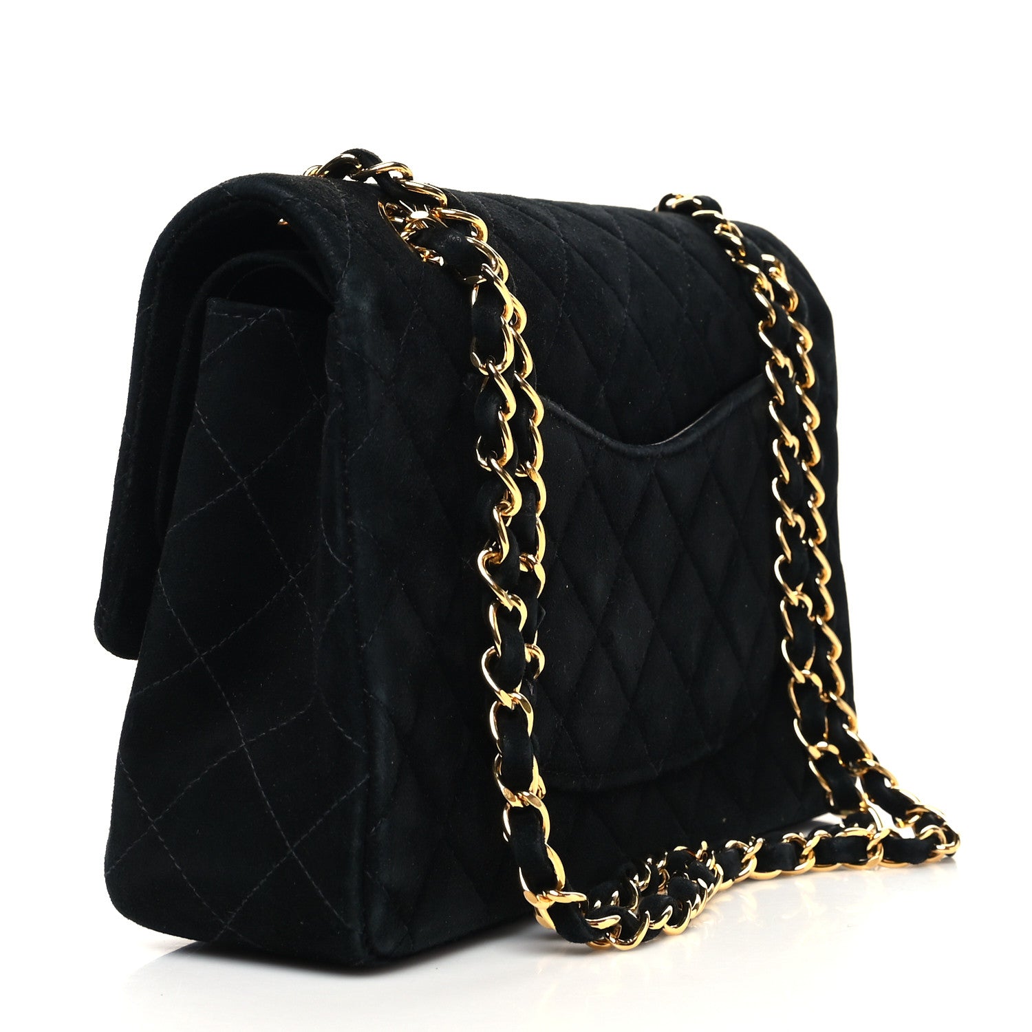 Chanel Velvet Quilted Medium Double Flap Black 3 of 13