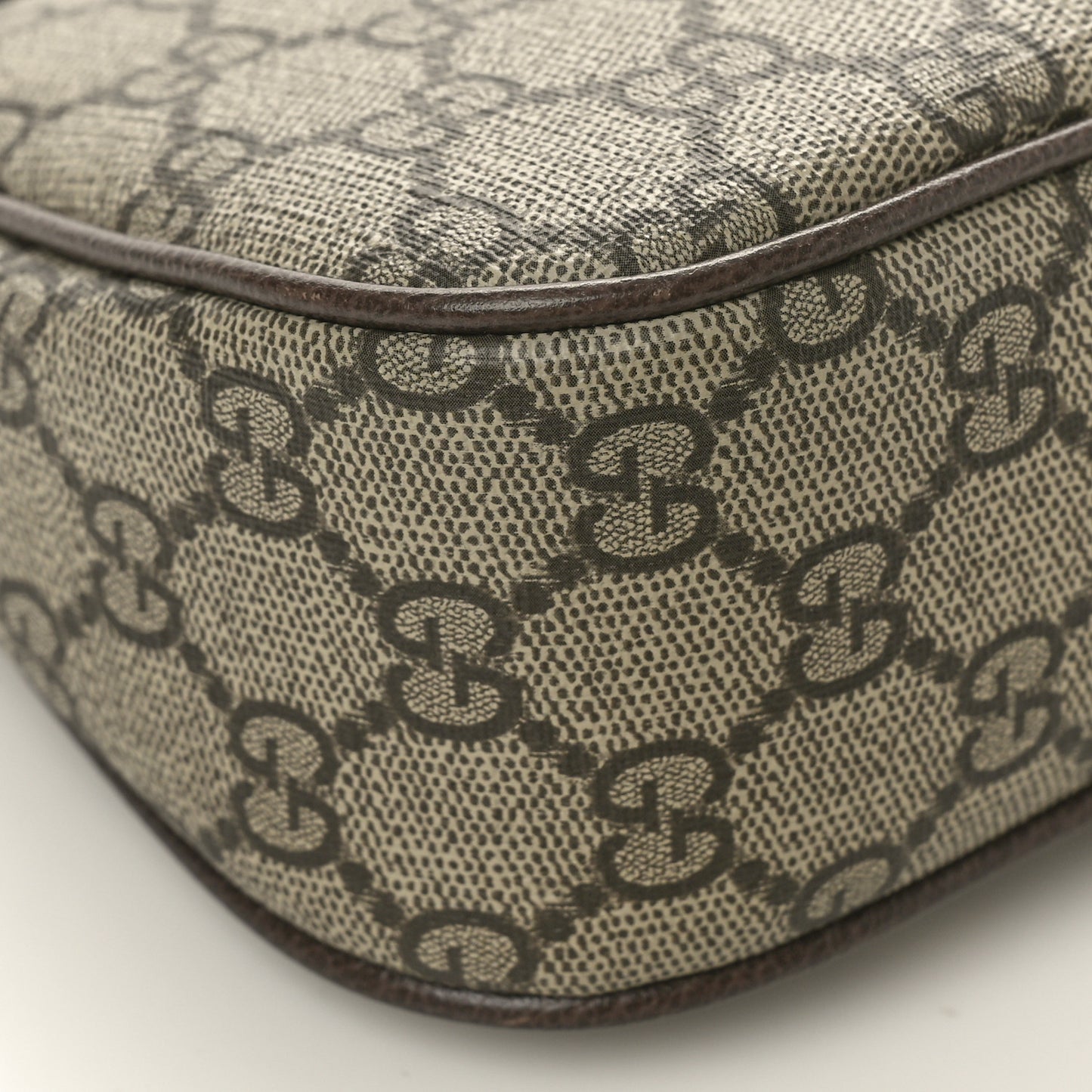 GG Supreme Monogram Textured Dollar Calfskin Web Small Ophidia GG Handbag Beige Ebony New Acero